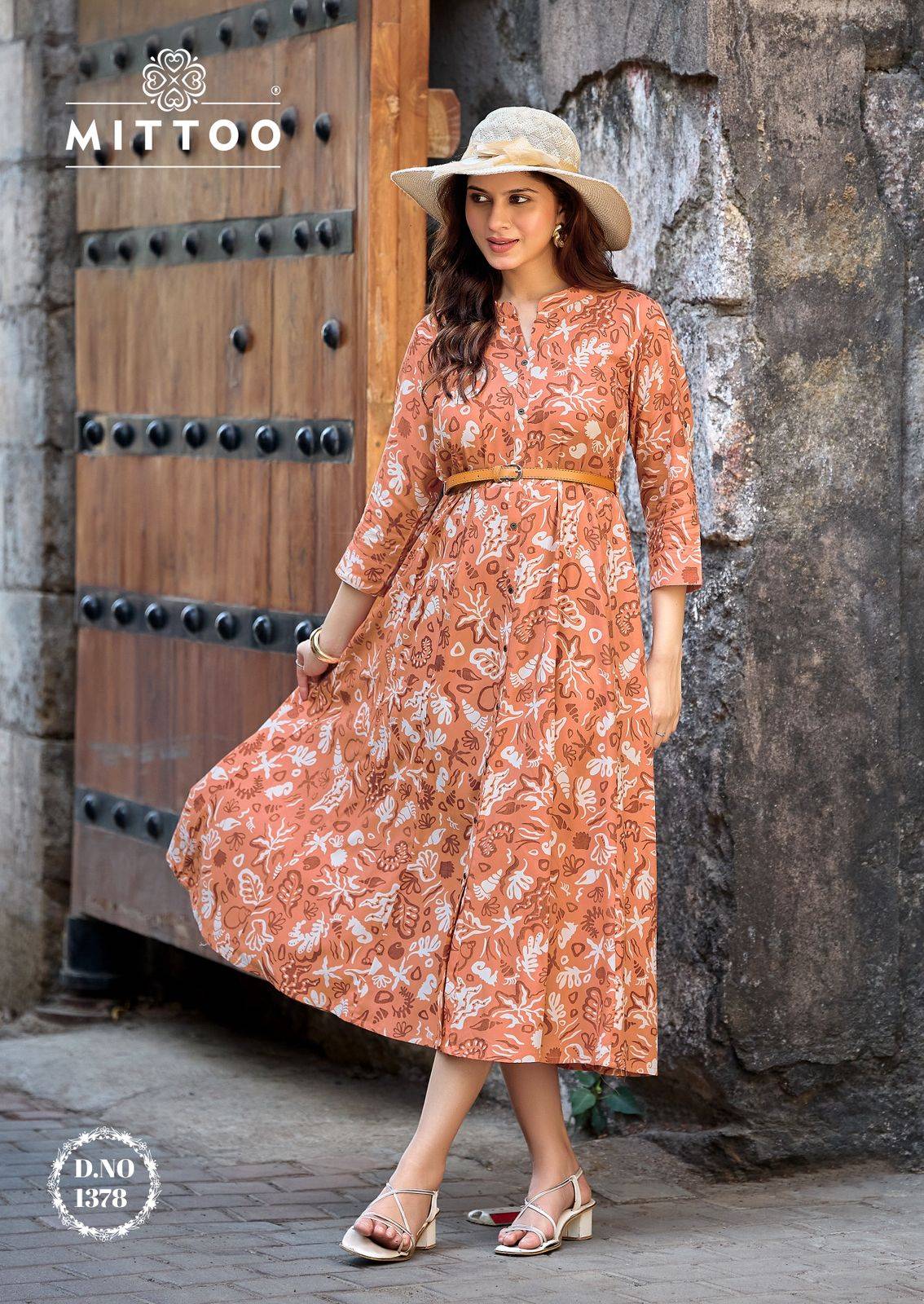 Belt Vol 26 By MITTOO 1373 To 1378 Series Beautiful Festive Suits Colourful Rayon Print Kurtis At Wholesale Price